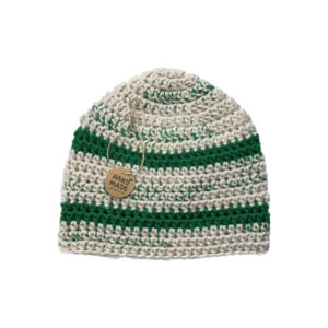 youth green stripe beanie