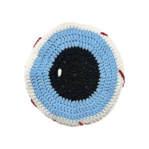 spooky blue eyeball throw pillow
