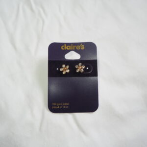gold plated flower earrings